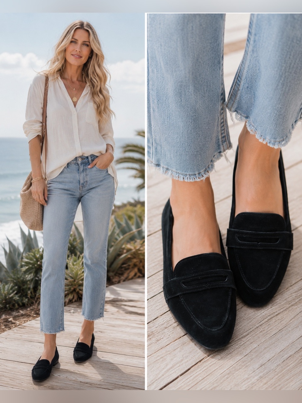 Vionic Savannah Suede Penny Loafers in Black